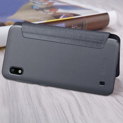 Полиуретановый чехол книга Nillkin Sparkle Leather Case Черный для Samsung Galaxy A10(3)