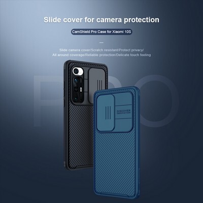 Чехол-накладка Nillkin CamShield Pro Синяя для Xiaomi Mi10S(8)