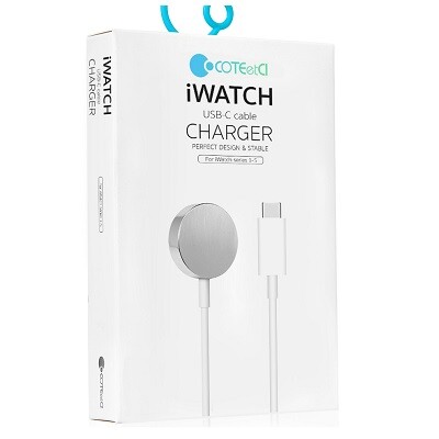 Зарядное устройство COTEetCI CS5701 iWatch Magnetic Charger, белый, Type-c interface 1м(7)
