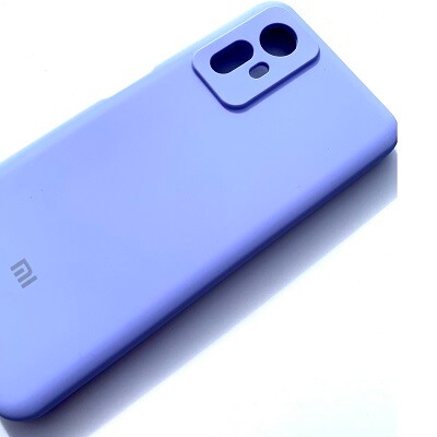 Силиконовый чехол с микрофиброй Silicone Case и защитой камеры лавандовый для Xiaomi Redmi Note 12S(3)