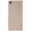 Пластиковый чехол с пленкой Nillkin Super Frosted Shield Gold для Sony Xperia X(#1)