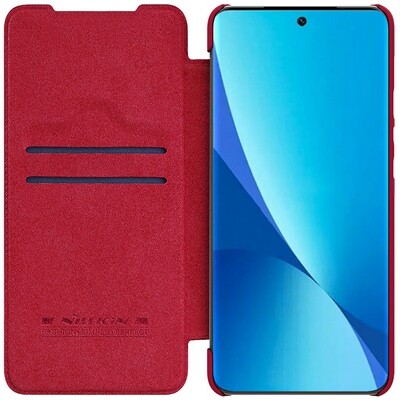 Кожаный чехол Nillkin Qin Leather Case Красный для Xiaomi 12 Lite(3)