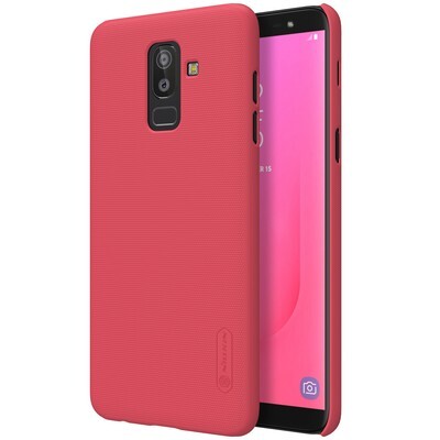 Пластиковый чехол с пленкой Nillkin Super Frosted Shield Красный для Samsung Galaxy J8(3)