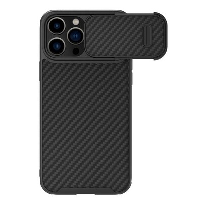 Пластиковый чехол с пластиной Magsafe Nillkin Synthetic Fiber S Magnetic Case Черный  для Apple iPhone 14 Pro(1)
