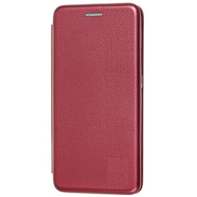Чехол-книга на основе из силикона Book Case New 3D бордовый для Xiaomi Redmi Note 9T(1)