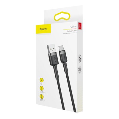 Кабель Baseus Cafule Cable CATKLF-BG1 USB For Type-C 3A 1M черный(9)