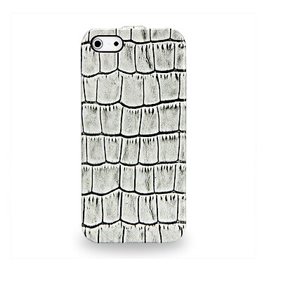 Кожаный чехол-книга TETDED Troyes White Crocodile для Apple iPhone 5/5s/SE(2)