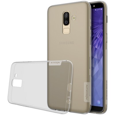 Силиконовый чехол Nillkin Nature TPU Case Серый для Samsung Galaxy J8(3)