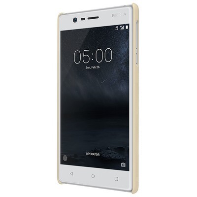 Пластиковый чехол с пленкой Nillkin Super Frosted Shield Gold для Nokia 3(2)