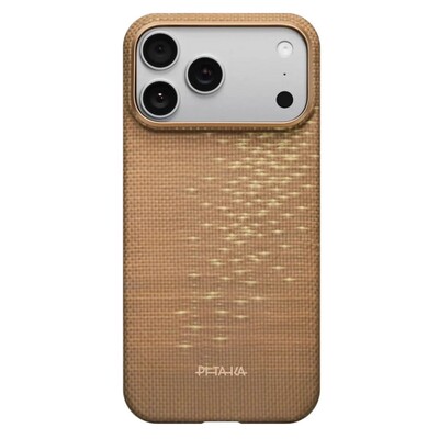 Кевларовый чехол с Magsafe Pitaka Ultra-Slim Golden Gilnt PitaTap (KI1707AG) для Apple iPhone 17 Pro Max(2)