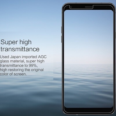 Противоударное защитное стекло с пленкой на камеру Nillkin Amazing H для LG Q7(3)