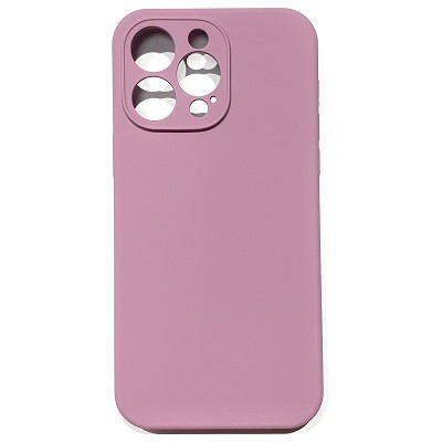 Силиконовый чехол Silicone Case с закрытым низом и защитой камеры серо-фиолетовый для Apple iPhone 14 Pro(1)