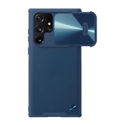 Силиконовая накладка Nillkin CamShield Leather Case S Синяя для Samsung Galaxy S22 Ultra(1)