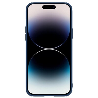 Силиконовая накладка c пластиной MagSafe Nillkin CamShield Leather Case S Синяя для Apple iPhone 14 Pro(2)