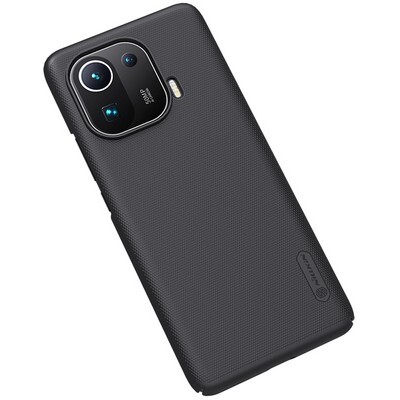 Пластиковый чехол с подставкой Nillkin Super Frosted Shield Черный для Xiaomi 11 Pro(3)