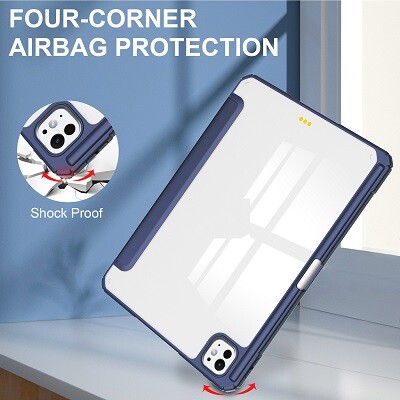 Защитный чехол книжка Acrylic TPU Case с креплением для стилуса серый для Apple iPad Pro 11 (2024)(3)