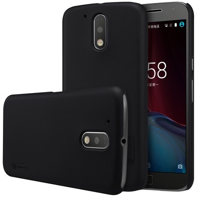 Пластиковый чехол с пленкой Nillkin Super Frosted Shield Black для Motorola Moto G4 Plus(3)