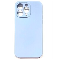 Силиконовый чехол Silicone Case с закрытым низом и защитой камеры светло-голубой для Apple iPhone 14 Pro Max