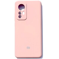 Силиконовый чехол с микрофиброй Silicone Case светло-розовый для Xiaomi 12X
