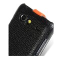 Кожаный чехол книга Melkco Leather Case Black/Orange LC для Samsung i9070 Galaxy S Advance(#4)