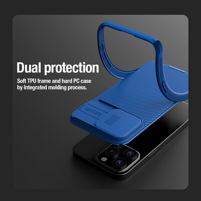 Чехол-накладка с пластиной Magsafe Nillkin CamShield Pro Magnetic Фиолетовая для Apple iPhone 15 Pro Max(6)