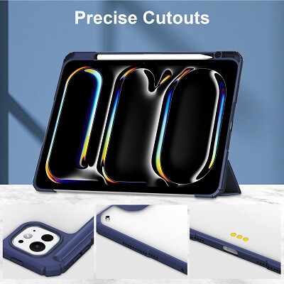 Защитный чехол книжка Acrylic TPU Case с креплением для стилуса серый для Apple iPad Pro 11 (2024)(8)