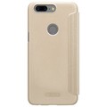 Полиуретановый чехол книга Nillkin Sparkle Leather Case Gold для OnePlus 5T(#2)