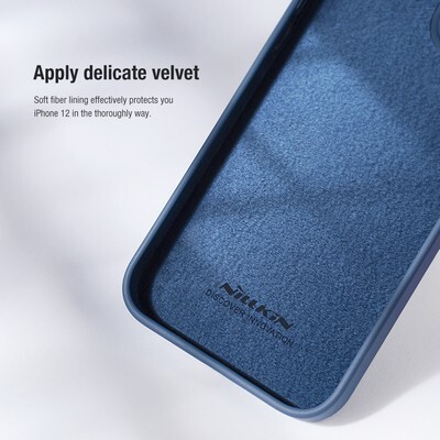 Силиконовая накладка Nillkin CamShield Silky Silicone Case Синяя для Apple iPhone 12 Pro Max(4)