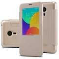 Полиуретановый чехол Nillkin Sparkle Leather Case Gold для Meizu MX5(#3)
