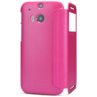 Полиуретановый чехол Nillkin Sparkle Leather Case Rose для HTC One M8