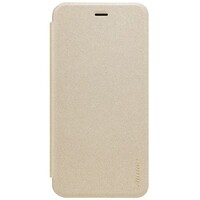 Полиуретановый чехол книга Nillkin Sparkle Leather Case Gold для Huawei Nova 2 Plus