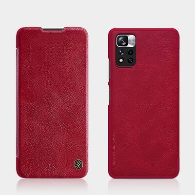 Кожаный чехол Nillkin Qin Leather Case Красный для Xiaomi Redmi Note 11 5G(4)