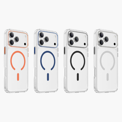 Пластиковый чехол Keephone Aurora MagSafe Case прозрачно-оранжевый для Apple iPhone 17 Pro Max(2)