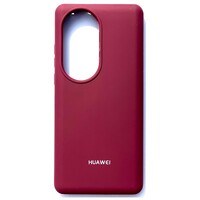 Силиконовый чехол с микрофиброй Silicone Case бордовый для Huawei P50