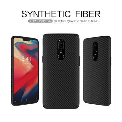 Пластиковый чехол Nillkin Synthetic Fiber Черный для OnePlus 6(5)