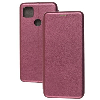 Чехол-книга на основе из силикона Book Case New 3D бордовый для Xiaomi Redmi 10A(1)