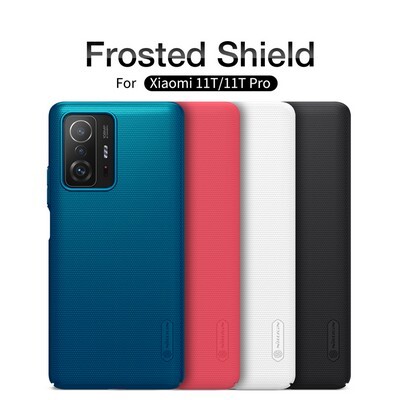 Пластиковый чехол с подставкой Nillkin Super Frosted Shield Синий для Xiaomi 11T /11T Pro(5)