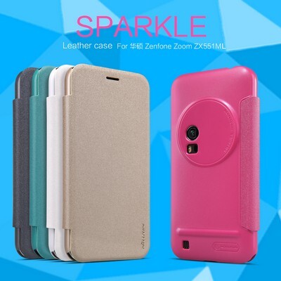 Полиуретановый чехол Nillkin Sparkle Leather Case Black для Asus Zenfone Zoom ZX551ML(4)