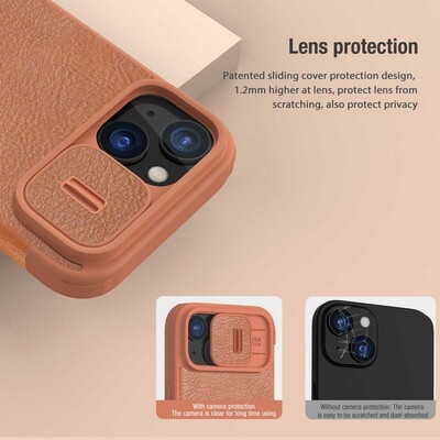 Кожаный чехол Nillkin Qin Pro Leather Case Красный для Apple iPhone 15 Plus(4)