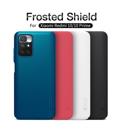 Пластиковый чехол с подставкой Nillkin Super Frosted Shield Синий для Xiaomi Redmi 10 / Redmi 10 2022(5)