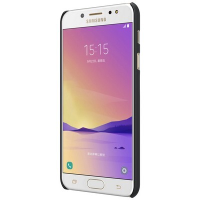 Пластиковый чехол с пленкой Nillkin Super Frosted Shield Black (Черный) для Samsung Galaxy C8\ J7 Plus(2)