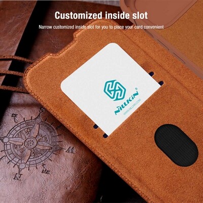 Кожаный чехол Nillkin Qin Pro Leather Case Красный для Apple iPhone 15 Plus(6)