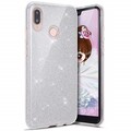 Силиконовый чехол Glitter Cover серебристый для Huawei P20 Lite(#1)