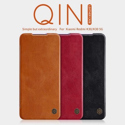 Кожаный чехол Nillkin Qin Leather Case Черный для Xiaomi Redmi K30 (Poco X2)(5)
