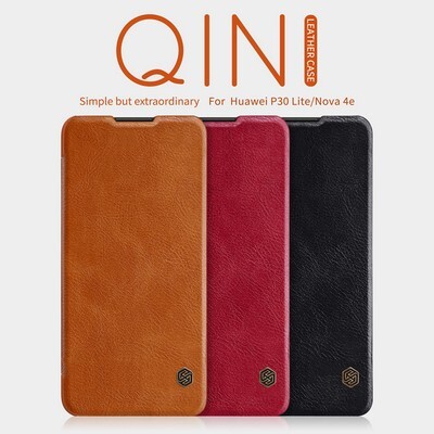 Кожаный чехол Nillkin Qin Leather Case Черный для Huawei P30 Lite(5)