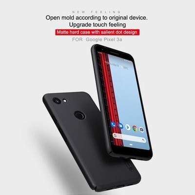 Пластиковый чехол с подставкой Nillkin Super Frosted Shield Черный для Google Pixel 3a(3)