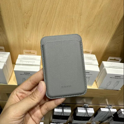 Магнитный кошелек K-DOO / KZDOO Leather Wallet MagSafe серый(2)