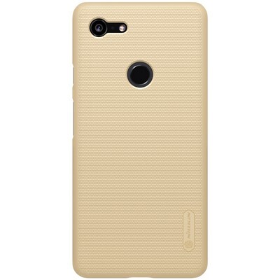 Пластиковый чехол с подставкой Nillkin Super Frosted Shield Золотой для Google Pixel 3 XL(1)