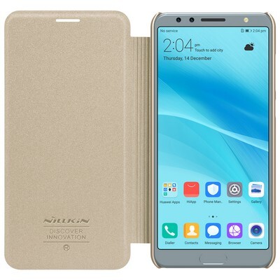 Полиуретановый чехол книга Nillkin Sparkle Leather Case Gold (Золотой) для Huawei Nova 2S(3)