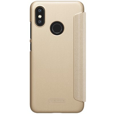 Полиуретановый чехол книга Nillkin Sparkle Leather Case Золотой для Xiaomi Mi8(2)
